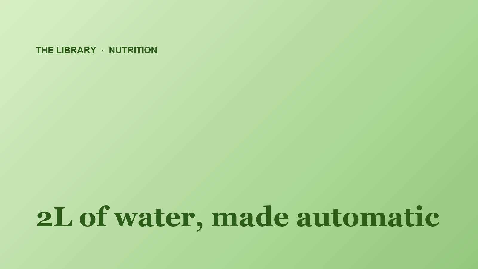 Nutrition — Better Being Library