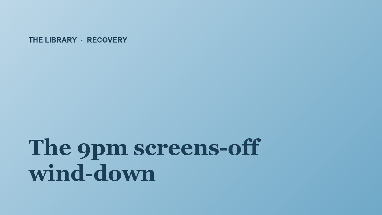 Recovery — Better Being Library